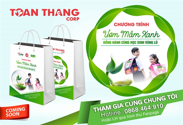 Công ty Cổ Phần Thuốc Thú Y Toàn Thắng - Ecovet Vina - Chương trình  ƯƠM MẦM XANH - Đồng hành cùng học sinh vùng lũ