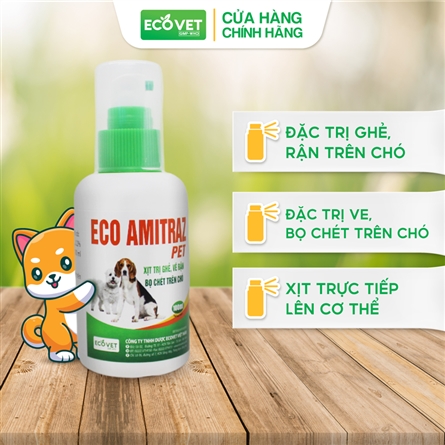 Eco Amitraz Pet - Spray to treat: scabies, ticks, lice, fleas on dogs and cats