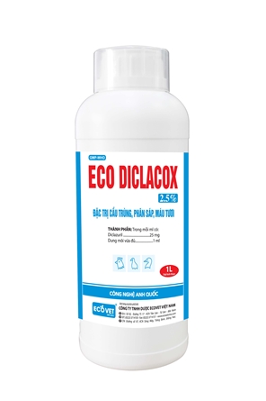 ECO DICLACOX 2.5% - Special treatment for coccidiosis, waxy feces, fresh blood