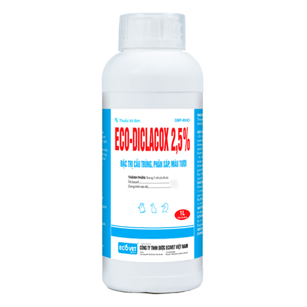 ECO DICLACOX 2.5% - Special treatment for coccidiosis, waxy feces, fresh blood