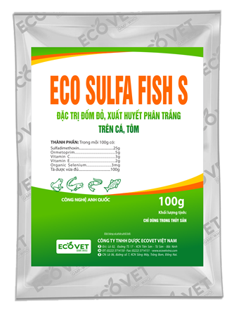 ECO SULFA FISH S - Special treatment for red spots, white feces on fish and shrimp.