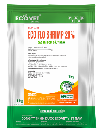 ECO FLO 20% - Special treatment for red spots, Vibrio on fish and shrimp.