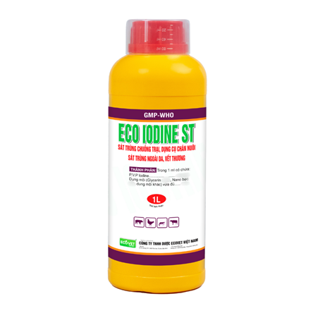 ECO IODINE ST - Disinfection of barns, livestock tools to disinfect skin and wounds.