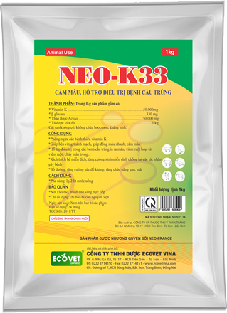 NEO-K33 - Haemostatic, support in treatment of Coccidiosis disease